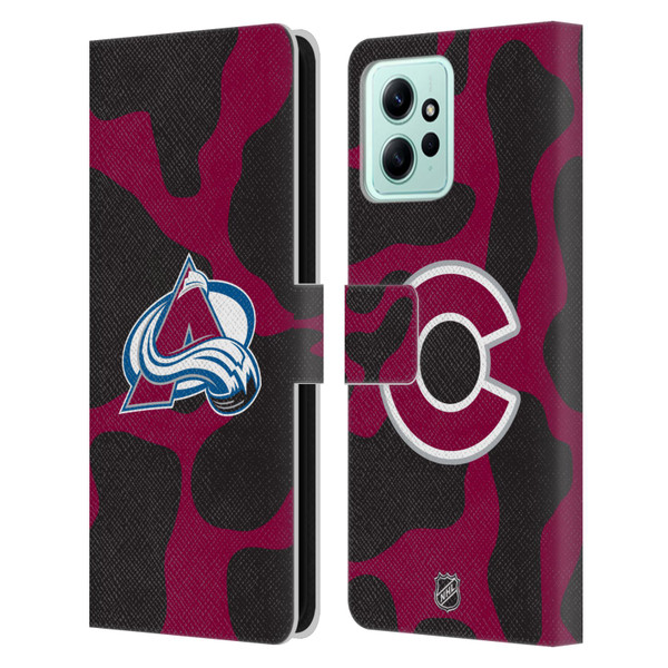 NHL Colorado Avalanche Cow Pattern Leather Book Wallet Case Cover For Xiaomi Redmi 12