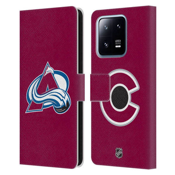 NHL Colorado Avalanche Plain Leather Book Wallet Case Cover For Xiaomi 13 Pro 5G