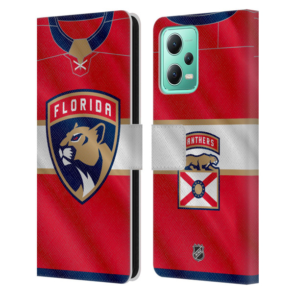 NHL Florida Panthers Jersey Leather Book Wallet Case Cover For Xiaomi Redmi Note 12 5G