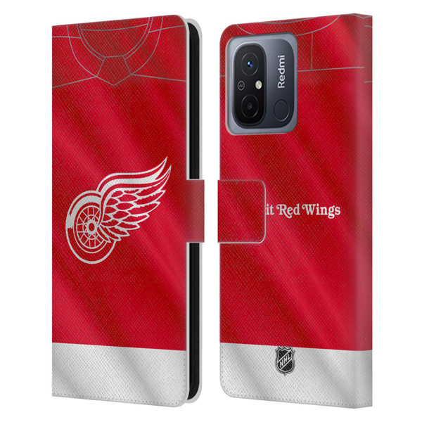 NHL Detroit Red Wings Jersey Leather Book Wallet Case Cover For Xiaomi Redmi 12C