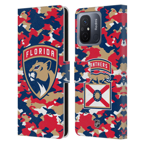 NHL Florida Panthers Camouflage Leather Book Wallet Case Cover For Xiaomi Redmi 12C