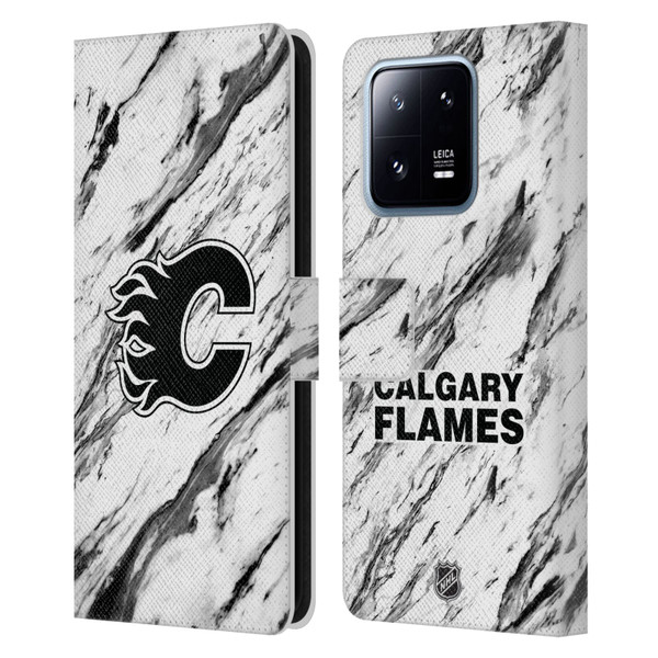 NHL Calgary Flames Marble Leather Book Wallet Case Cover For Xiaomi 13 Pro 5G