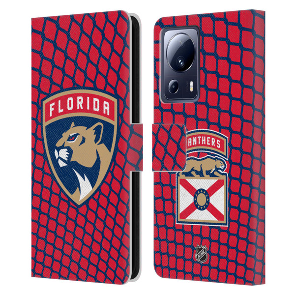 NHL Florida Panthers Net Pattern Leather Book Wallet Case Cover For Xiaomi 13 Lite 5G