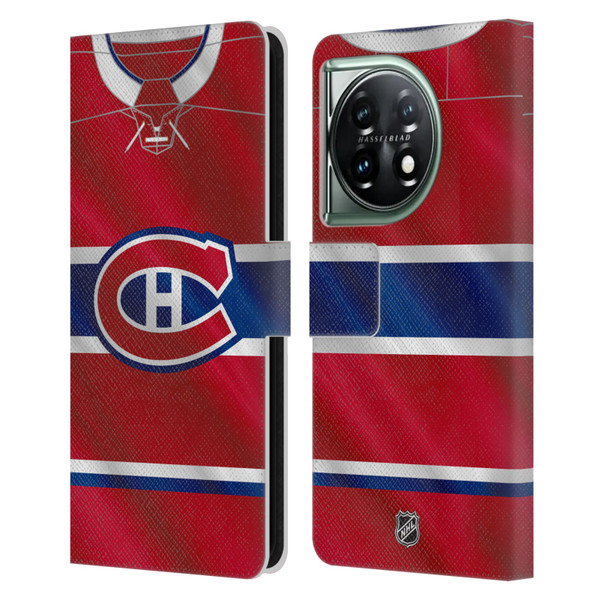 NHL Montreal Canadiens Jersey Leather Book Wallet Case Cover For OnePlus 11 5G