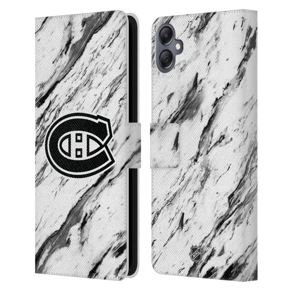 NHL Montreal Canadiens Marble Leather Book Wallet Case Cover For Samsung Galaxy A05