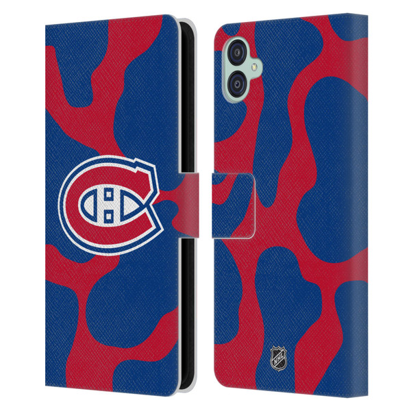 NHL Montreal Canadiens Cow Pattern Leather Book Wallet Case Cover For Samsung Galaxy M04 5G / A04e