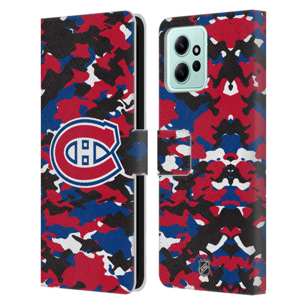 NHL Montreal Canadiens Camouflage Leather Book Wallet Case Cover For Xiaomi Redmi 12