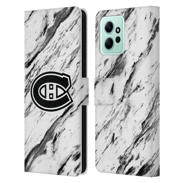 NHL Montreal Canadiens Marble Leather Book Wallet Case Cover For Xiaomi Redmi 12