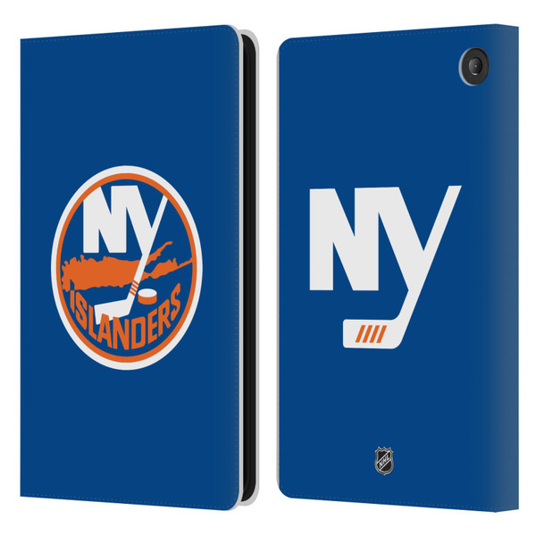 NHL New York Islanders Plain Leather Book Wallet Case Cover For Amazon Fire 7 2022