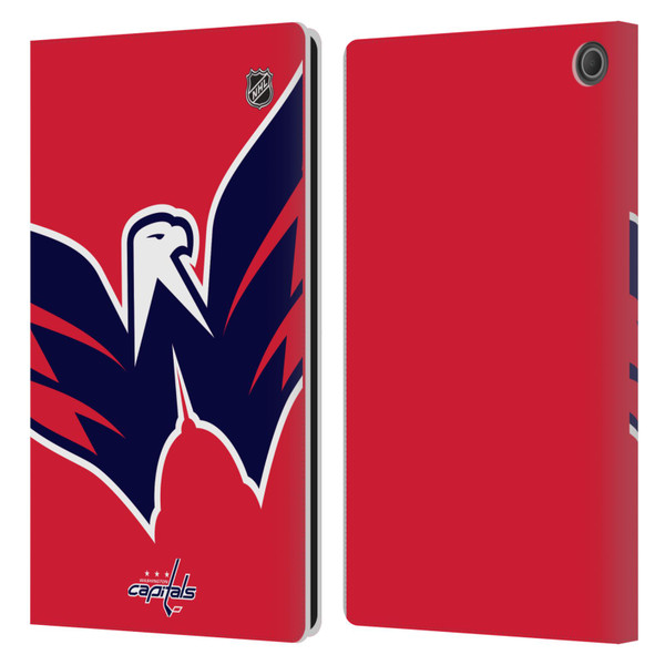 NHL Washington Capitals Oversized Leather Book Wallet Case Cover For Amazon Fire Max 11 2023