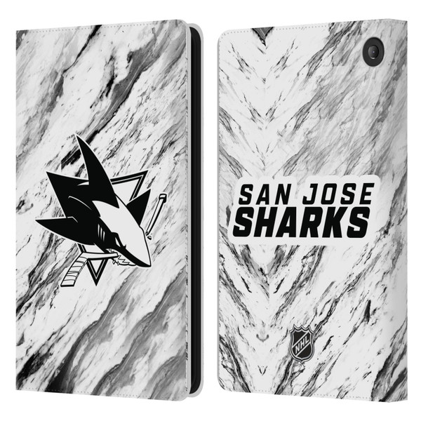NHL San Jose Sharks Marble Leather Book Wallet Case Cover For Amazon Fire 7 2022