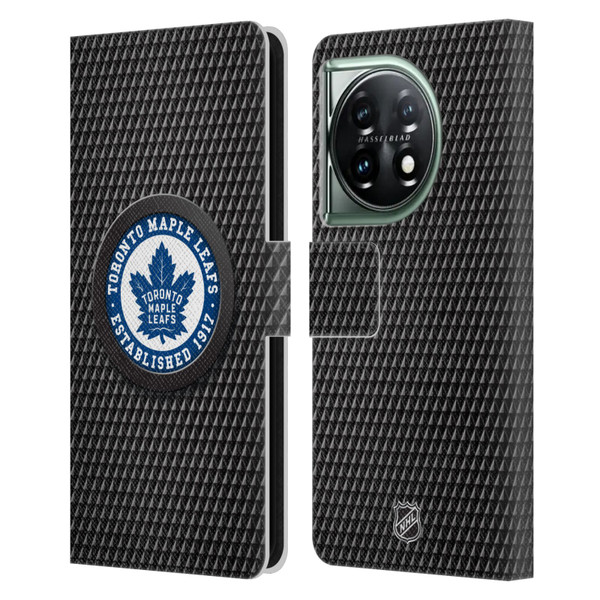 NHL Toronto Maple Leafs Puck Texture Leather Book Wallet Case Cover For OnePlus 11 5G