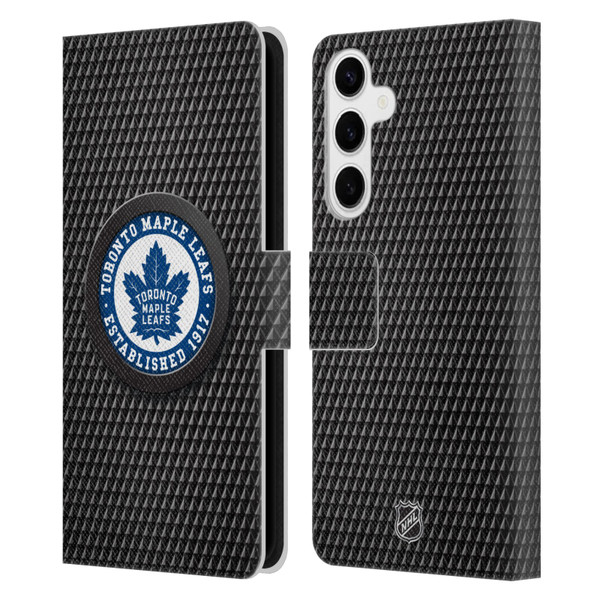 NHL Toronto Maple Leafs Puck Texture Leather Book Wallet Case Cover For Samsung Galaxy S24+ 5G