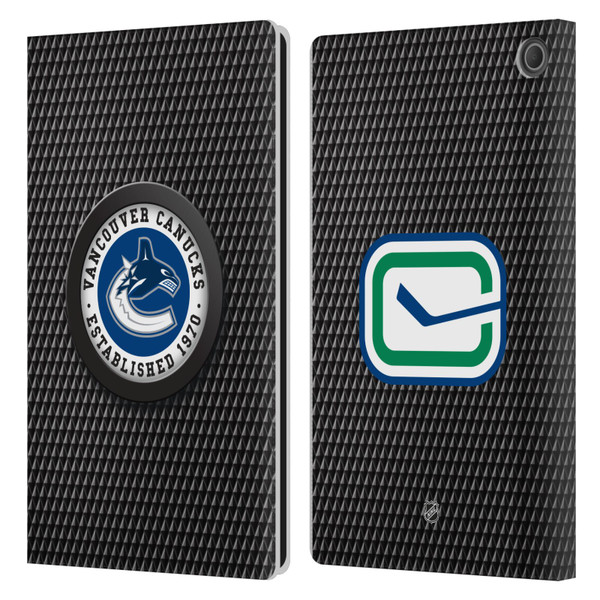 NHL Vancouver Canucks Puck Texture Leather Book Wallet Case Cover For Amazon Fire Max 11 2023