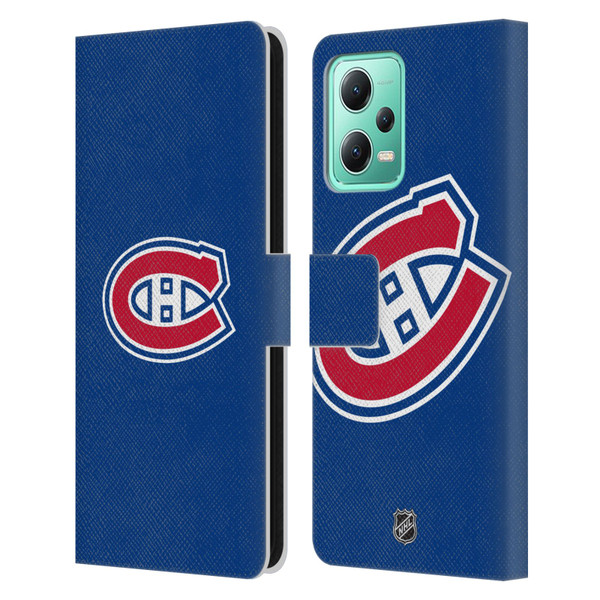 NHL Montreal Canadiens Plain Leather Book Wallet Case Cover For Xiaomi Redmi Note 12 5G