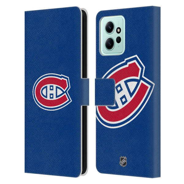 NHL Montreal Canadiens Plain Leather Book Wallet Case Cover For Xiaomi Redmi 12