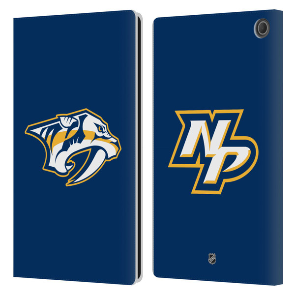 NHL Nashville Predators Plain Leather Book Wallet Case Cover For Amazon Fire Max 11 2023