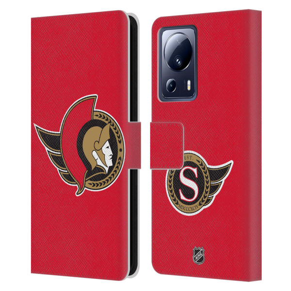 NHL Ottawa Senators Plain Leather Book Wallet Case Cover For Xiaomi 13 Lite 5G