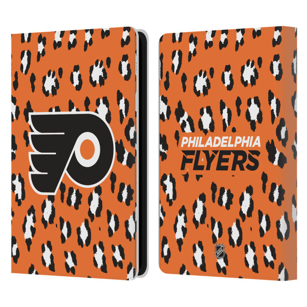 NHL Philadelphia Flyers Leopard Patten Leather Book Wallet Case Cover For Amazon Kindle Paperwhite 5 (2021)