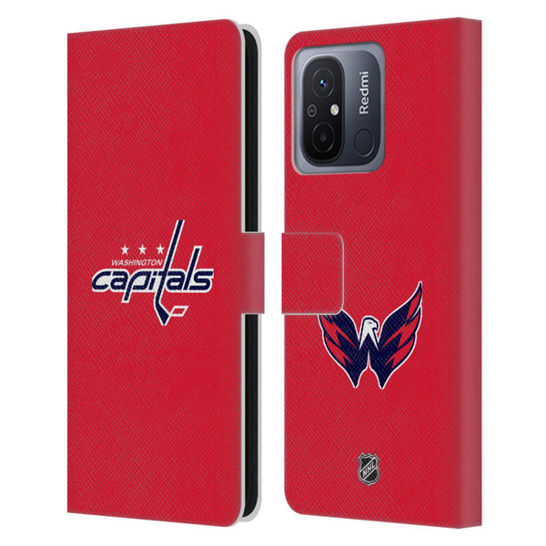 NHL Washington Capitals Plain Leather Book Wallet Case Cover For Xiaomi Redmi 12C