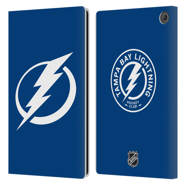 NHL Tampa Bay Lightning Plain Leather Book Wallet Case Cover For Amazon Fire Max 11 2023