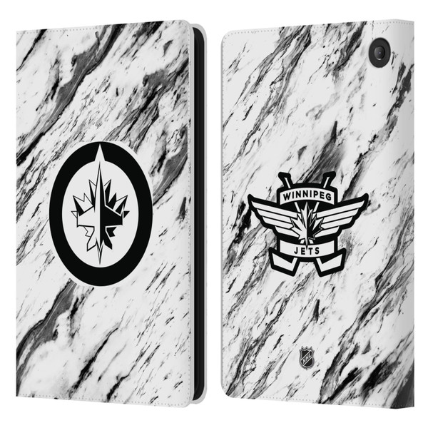 NHL Winnipeg Jets Marble Leather Book Wallet Case Cover For Amazon Fire 7 2022