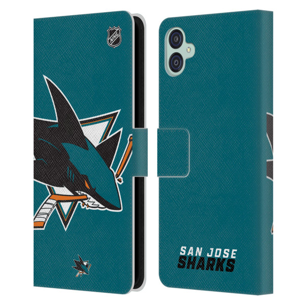 NHL San Jose Sharks Oversized Leather Book Wallet Case Cover For Samsung Galaxy M04 5G / A04e