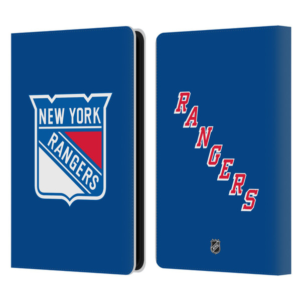 NHL New York Rangers Plain Leather Book Wallet Case Cover For Amazon Kindle Paperwhite 5 (2021)