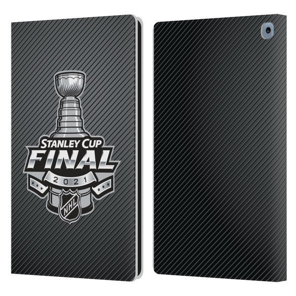NHL 2021 Stanley Cup Final Stripes Leather Book Wallet Case Cover For Amazon Fire HD 10 / Plus 2021