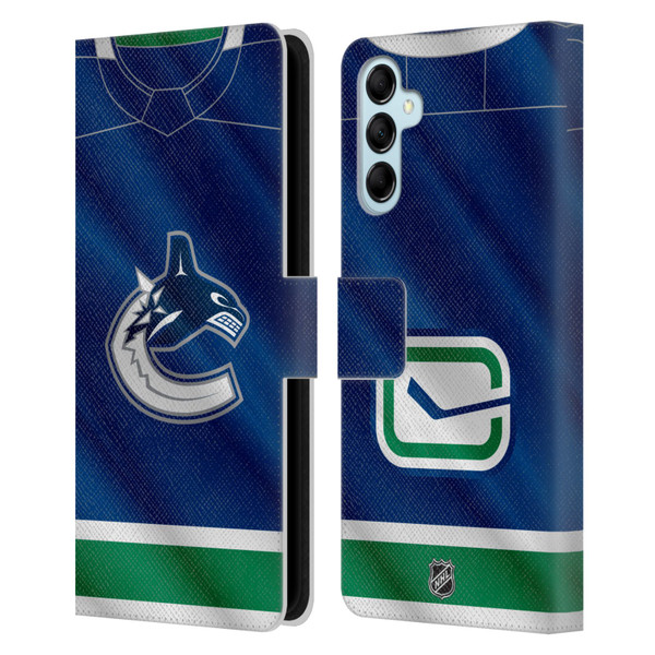 NHL Vancouver Canucks Jersey Leather Book Wallet Case Cover For Samsung Galaxy M14 5G