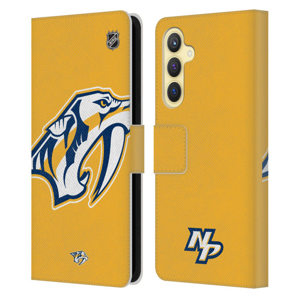 NHL Nashville Predators Oversized Leather Book Wallet Case Cover For Samsung Galaxy S23 FE 5G