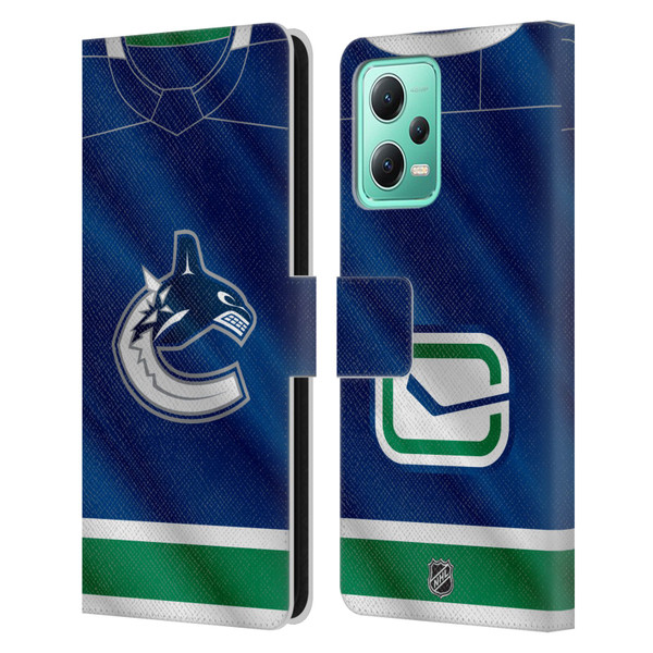 NHL Vancouver Canucks Jersey Leather Book Wallet Case Cover For Xiaomi Redmi Note 12 5G