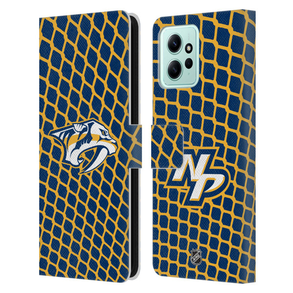 NHL Nashville Predators Net Pattern Leather Book Wallet Case Cover For Xiaomi Redmi 12