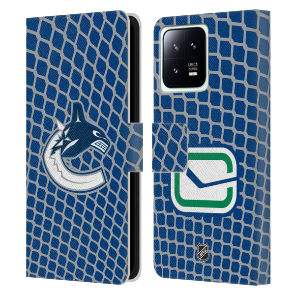 NHL Vancouver Canucks Net Pattern Leather Book Wallet Case Cover For Xiaomi 13 5G