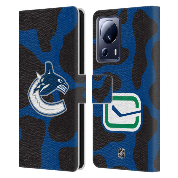 NHL Vancouver Canucks Cow Pattern Leather Book Wallet Case Cover For Xiaomi 13 Lite 5G