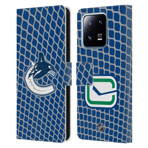 NHL Vancouver Canucks Net Pattern Leather Book Wallet Case Cover For Xiaomi 13 Pro 5G
