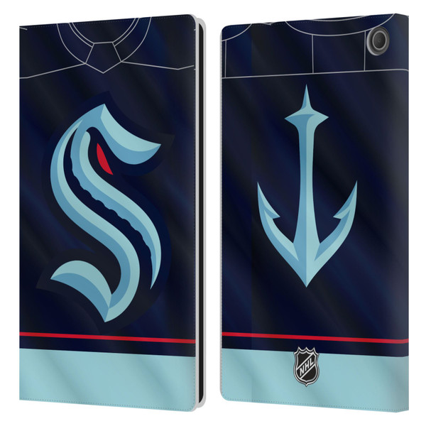 NHL Seattle Kraken Jersey Leather Book Wallet Case Cover For Amazon Fire Max 11 2023