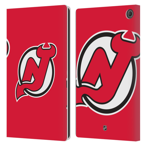 NHL New Jersey Devils Plain Leather Book Wallet Case Cover For Amazon Fire Max 11 2023