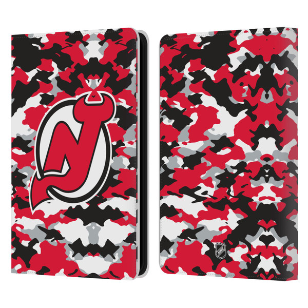 NHL New Jersey Devils Camouflage Leather Book Wallet Case Cover For Amazon Kindle 11th Gen 6in 2022