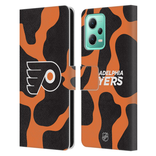 NHL Philadelphia Flyers Cow Pattern Leather Book Wallet Case Cover For Xiaomi Redmi Note 12 5G