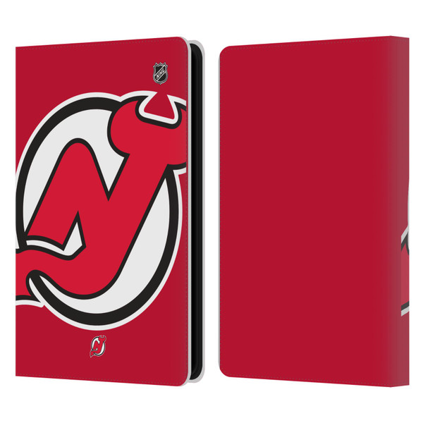NHL New Jersey Devils Oversized Leather Book Wallet Case Cover For Amazon Kindle Paperwhite 5 (2021)