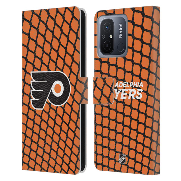 NHL Philadelphia Flyers Net Pattern Leather Book Wallet Case Cover For Xiaomi Redmi 12C