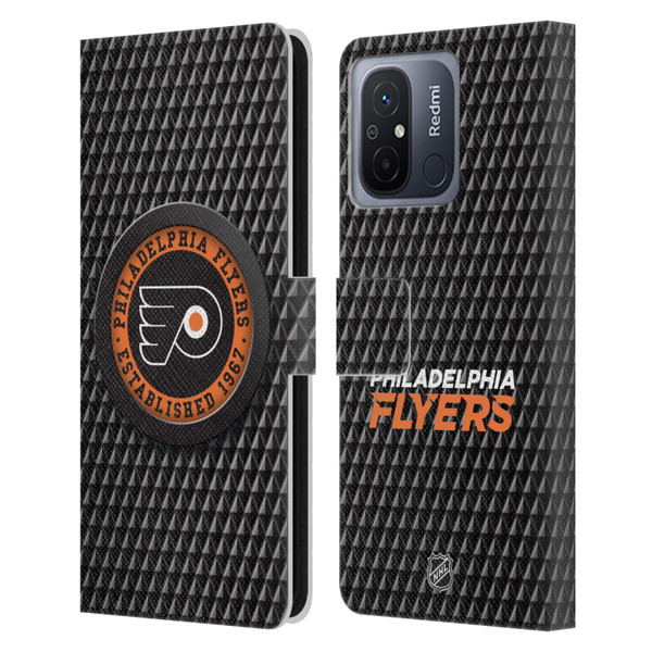 NHL Philadelphia Flyers Puck Texture Leather Book Wallet Case Cover For Xiaomi Redmi 12C