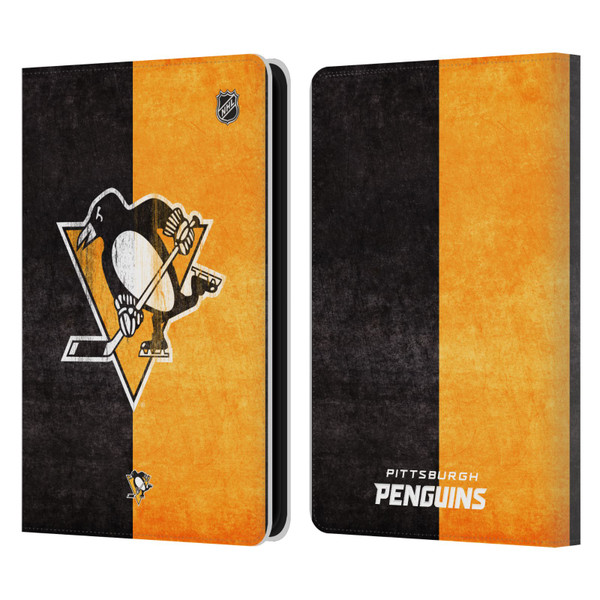 NHL Pittsburgh Penguins Half Distressed Leather Book Wallet Case Cover For Amazon Kindle 11th Gen 6in 2022