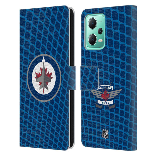NHL Winnipeg Jets Net Pattern Leather Book Wallet Case Cover For Xiaomi Redmi Note 12 5G