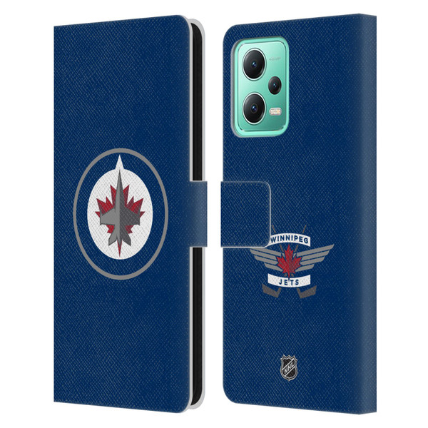 NHL Winnipeg Jets Plain Leather Book Wallet Case Cover For Xiaomi Redmi Note 12 5G