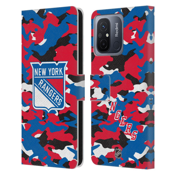 NHL New York Rangers Camouflage Leather Book Wallet Case Cover For Xiaomi Redmi 12C