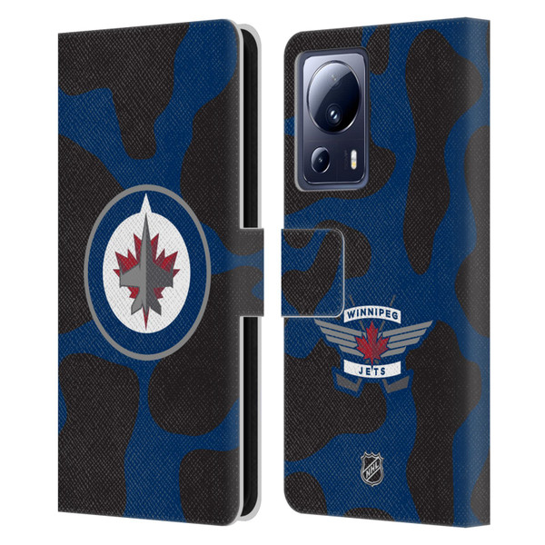 NHL Winnipeg Jets Cow Pattern Leather Book Wallet Case Cover For Xiaomi 13 Lite 5G