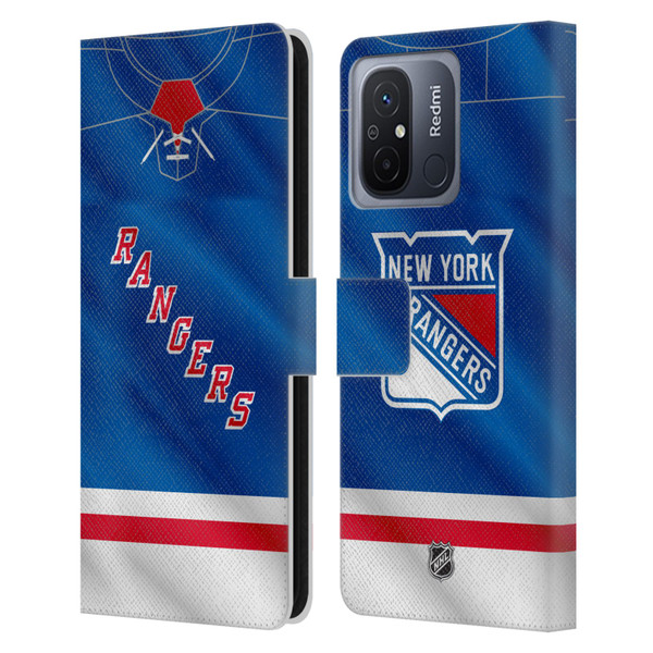 NHL New York Rangers Jersey Leather Book Wallet Case Cover For Xiaomi Redmi 12C