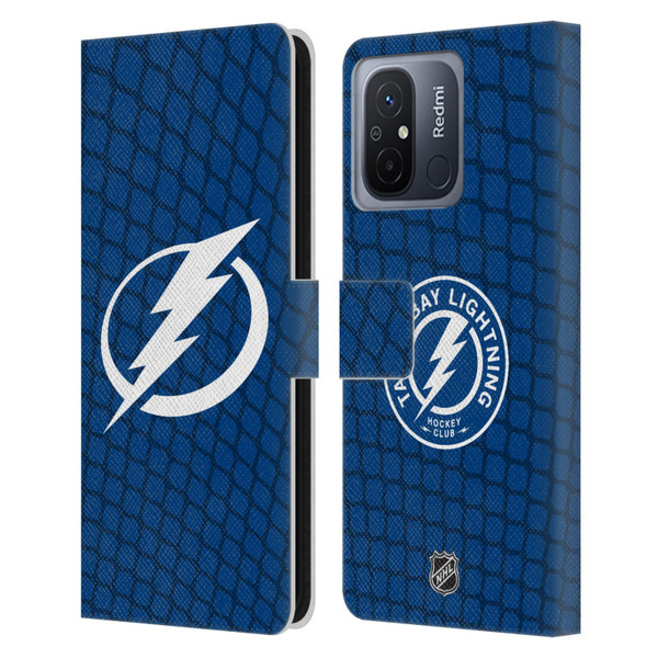 NHL Tampa Bay Lightning Net Pattern Leather Book Wallet Case Cover For Xiaomi Redmi 12C